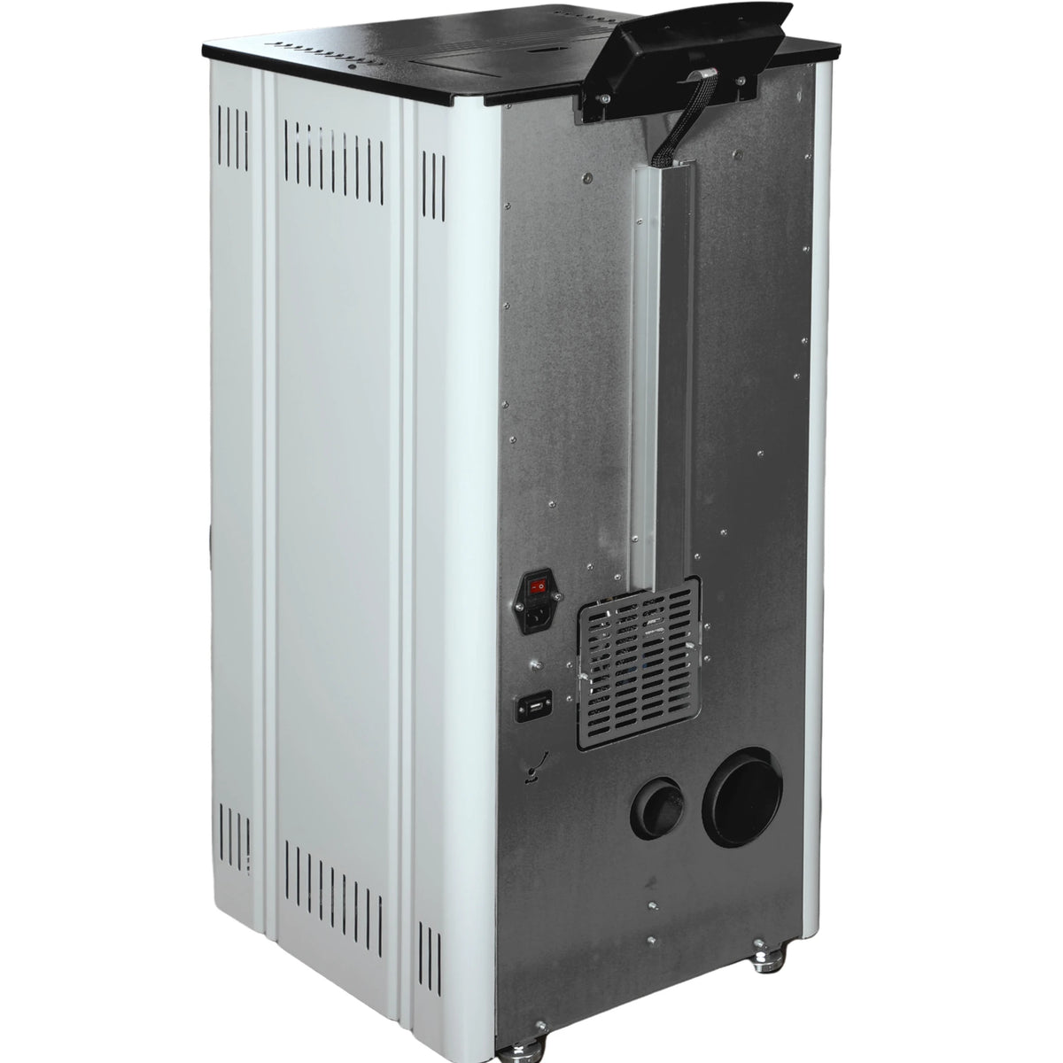 Estufa de pellets Lugo002 Blanco 8,1 kW – Rendimiento excepcional 93,8% hasta 150 m²