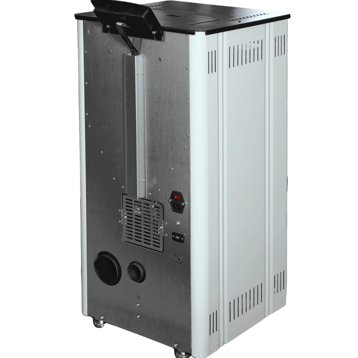 Estufa de pellets Lugo002 Blanco 8,1 kW – Rendimiento excepcional 93,8% hasta 150 m²