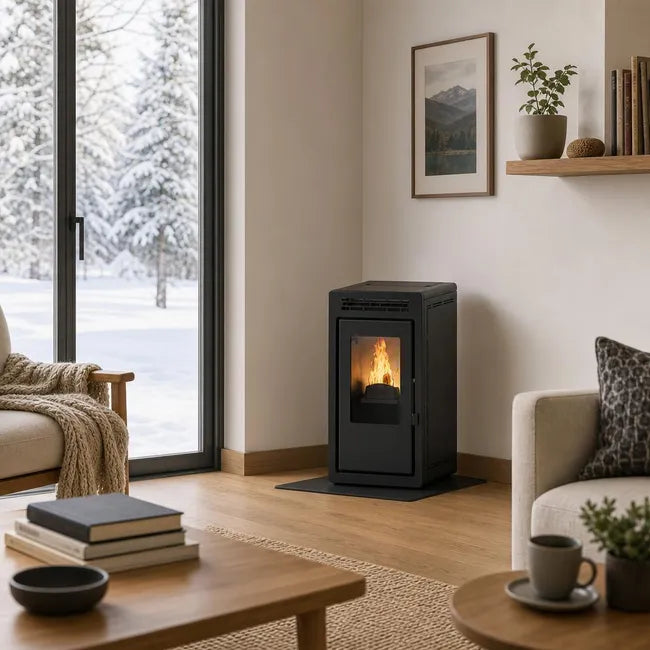 Estufa de pellets ULLER 11 kW Muspel + Wi-Fi, limpieza 10 minutos