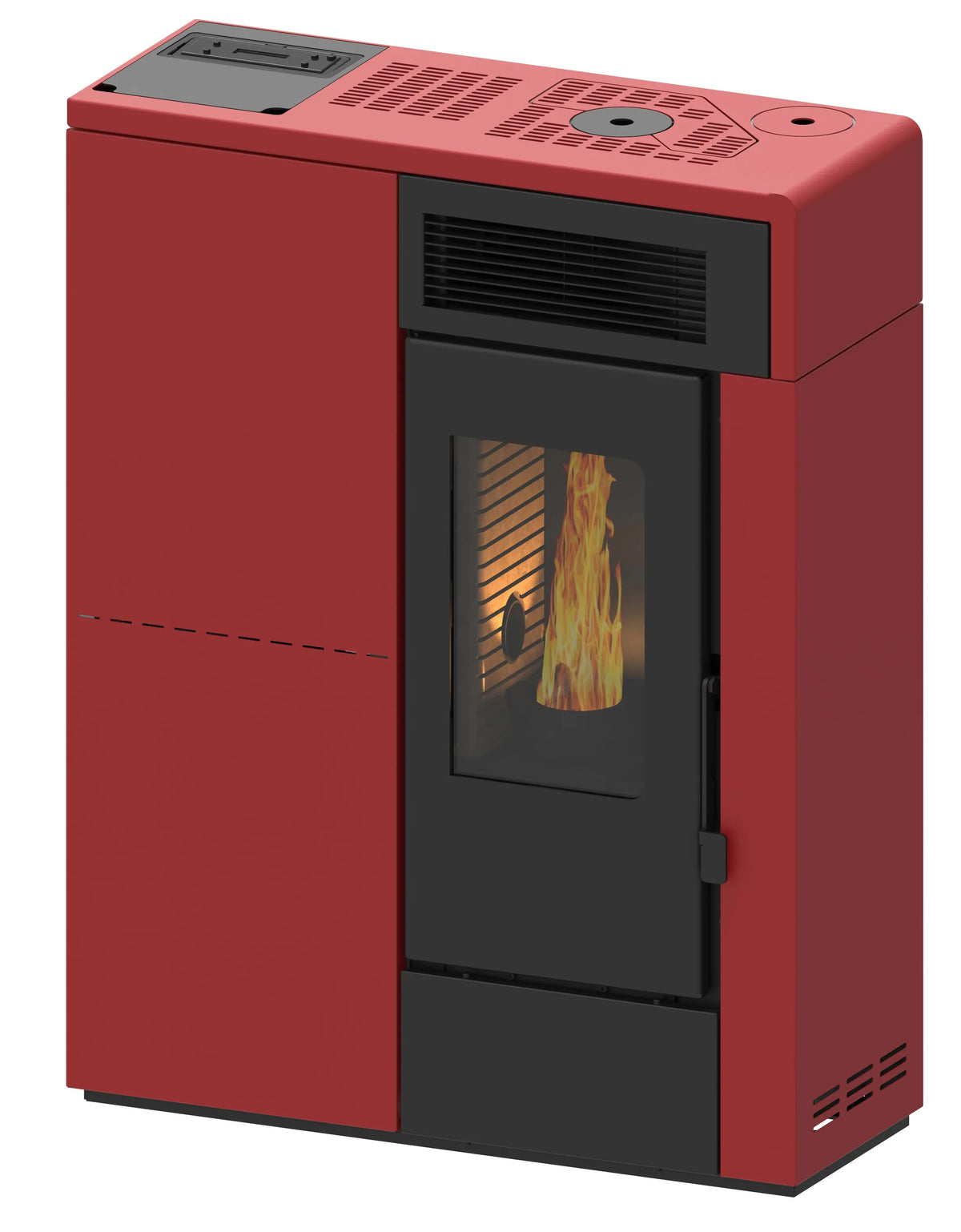 Estufa de pellets canalizable de pasillo NERTHUS 14 kW Muspel distribución de calor a múltiples estancias, diseño compacto + Wi-Fi