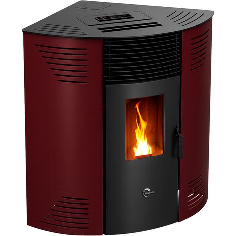 Estufa de pellets de esquina Iseos 12,2 kW Burdeos Sannover